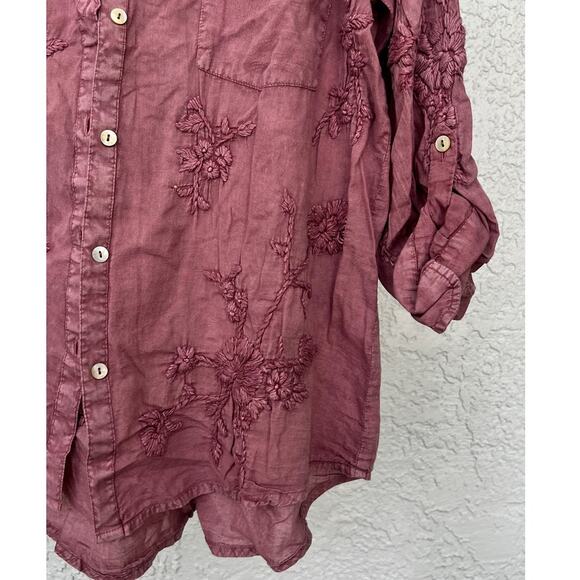 NWT Anthropology by Kyla Seo Jo Buttons Up Cotton Embroidered Shirt Size Small - Picture 6 of 12